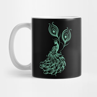 Peacock tattoo style ( Print on front ) Mug